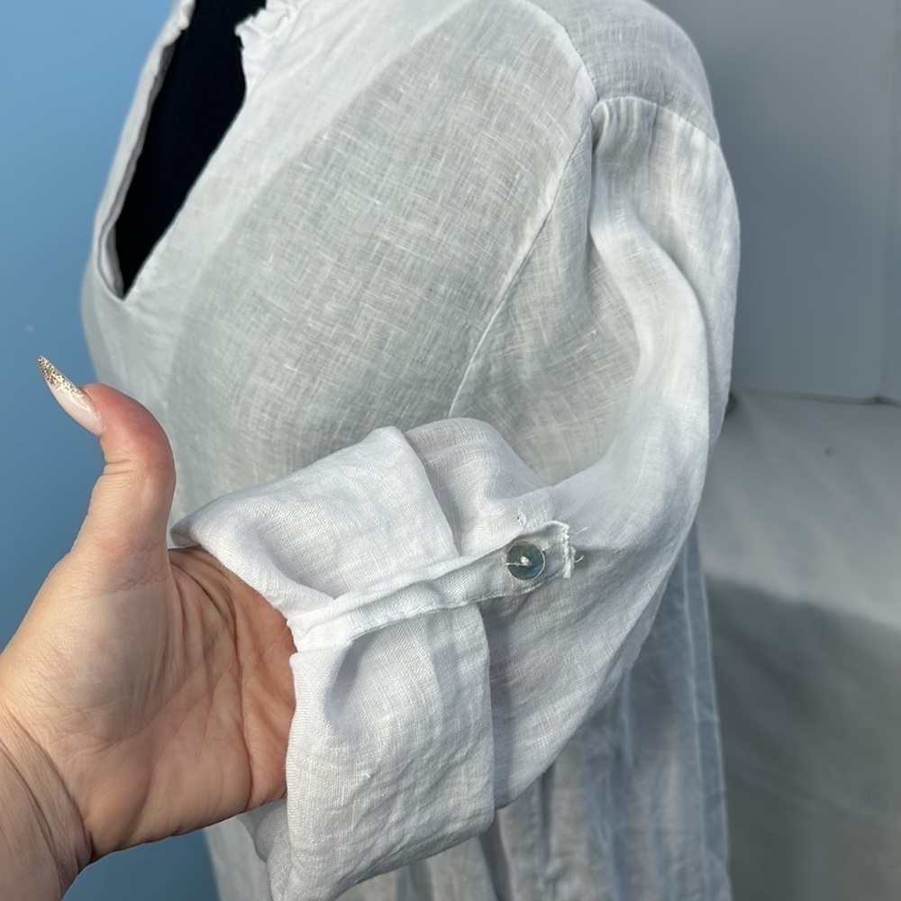 Rosemary made In Italy linen Blouse in white NWOT - Picture 7 of 8